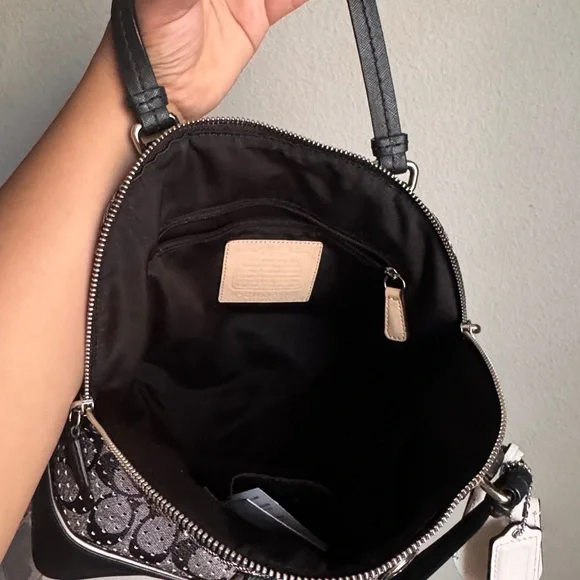 Coach Black and Gray Signature Satchel - Picture 5 of 7